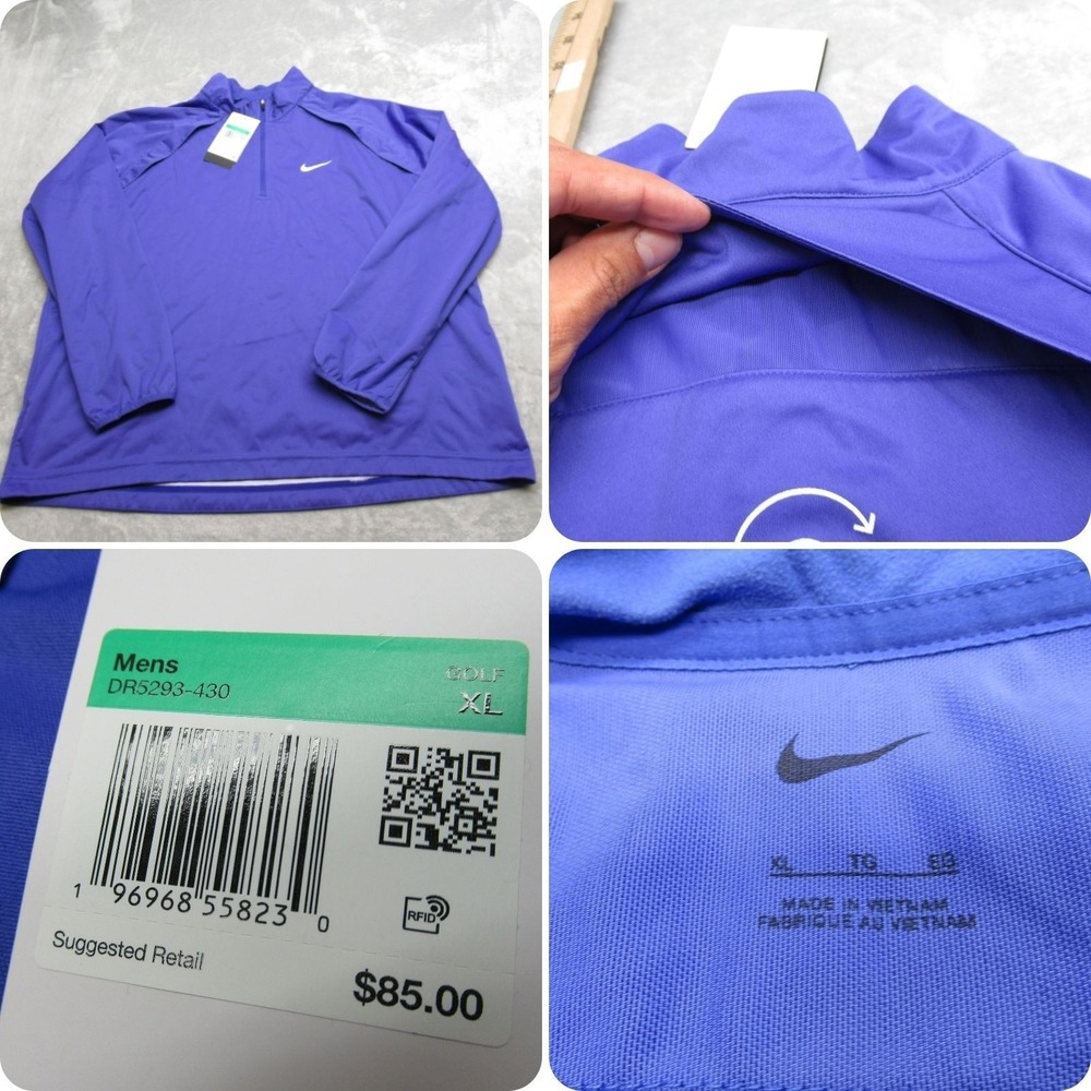 Nike Golf Jacket Men XL Violet Blue Light Water Resistant Pack Run Repel NEW
